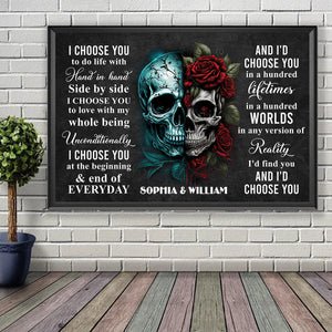 I Choose You Skull Couple Lovers Personalized Canvas