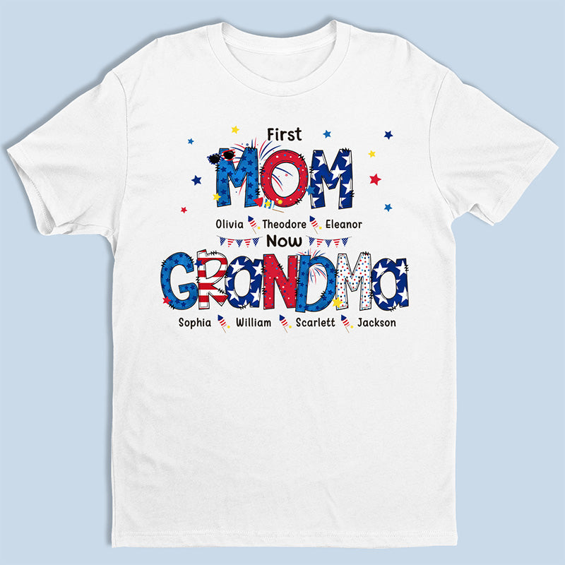 Happiness Is Being A Mom Grandma - Family Personalized T-shirt