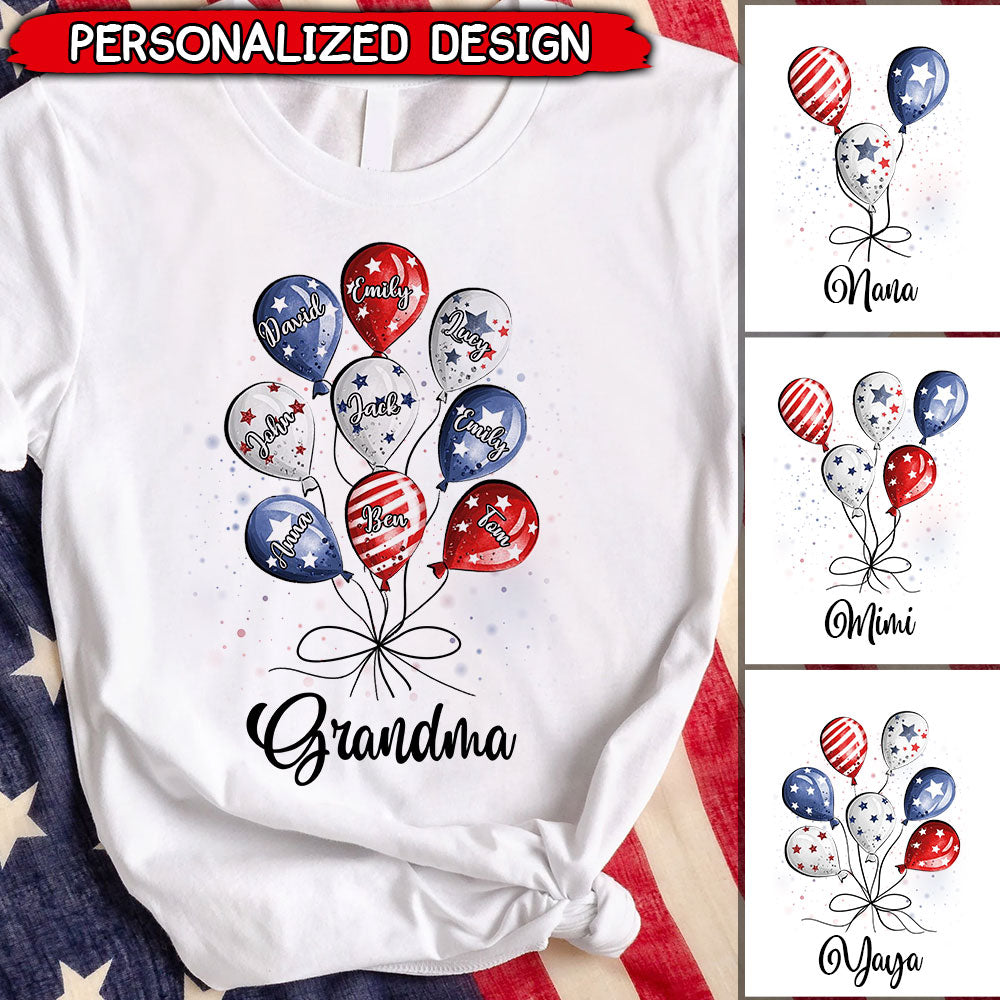 Grandma Mom Little Balloon With Kids Personalized Shirt