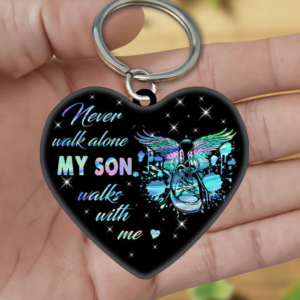 Never Walk Alone Memorial Keychain