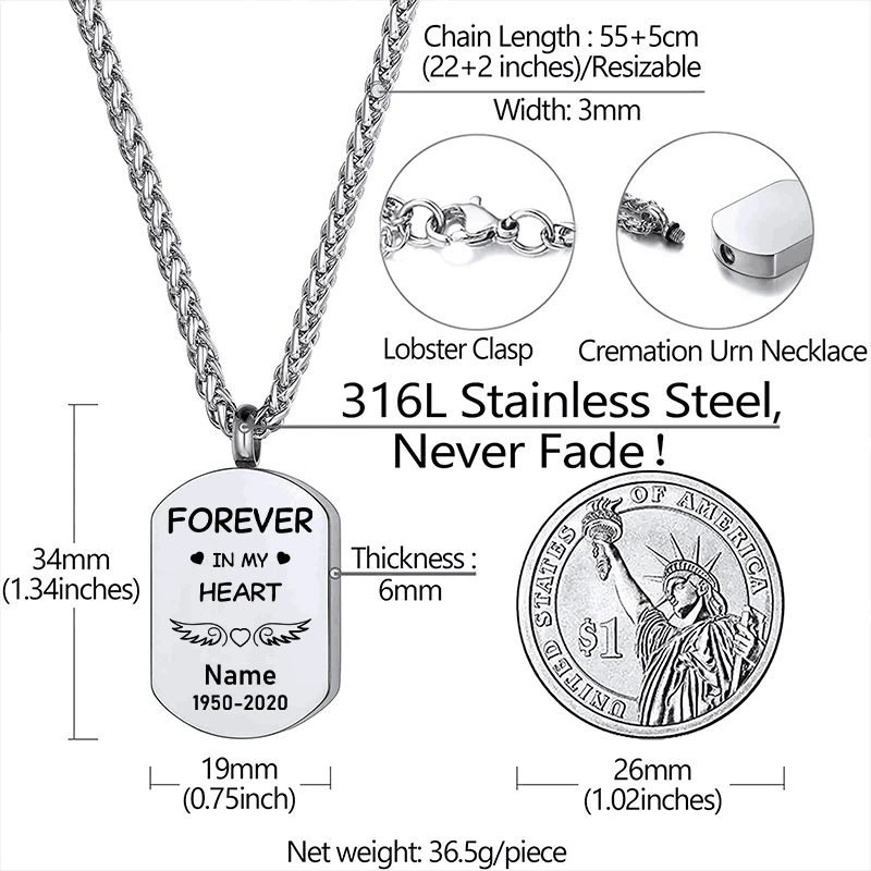 Personalized Ashes Necklace - Forever In My Heart