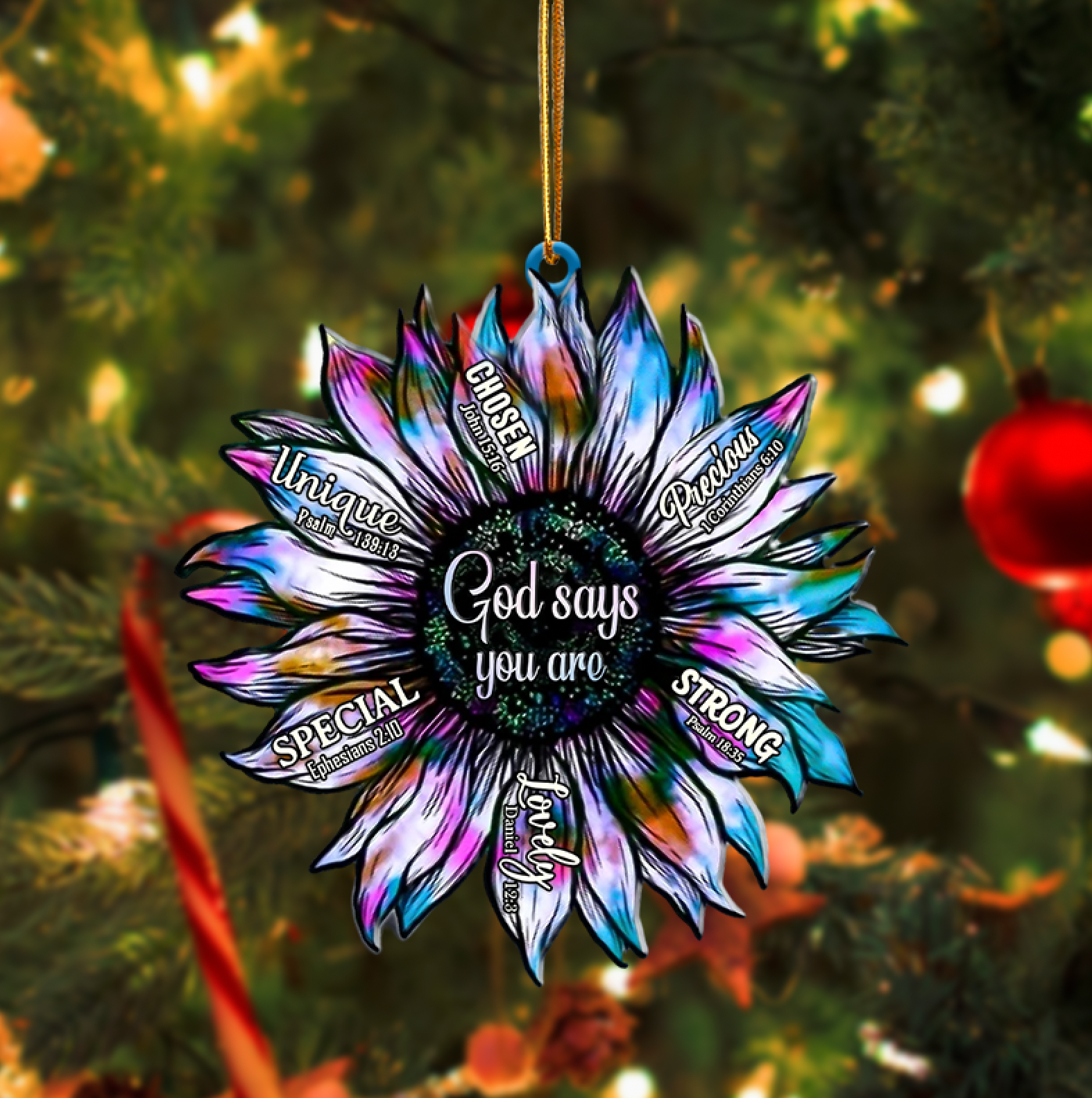 God Says You Are Sunflower Ornament