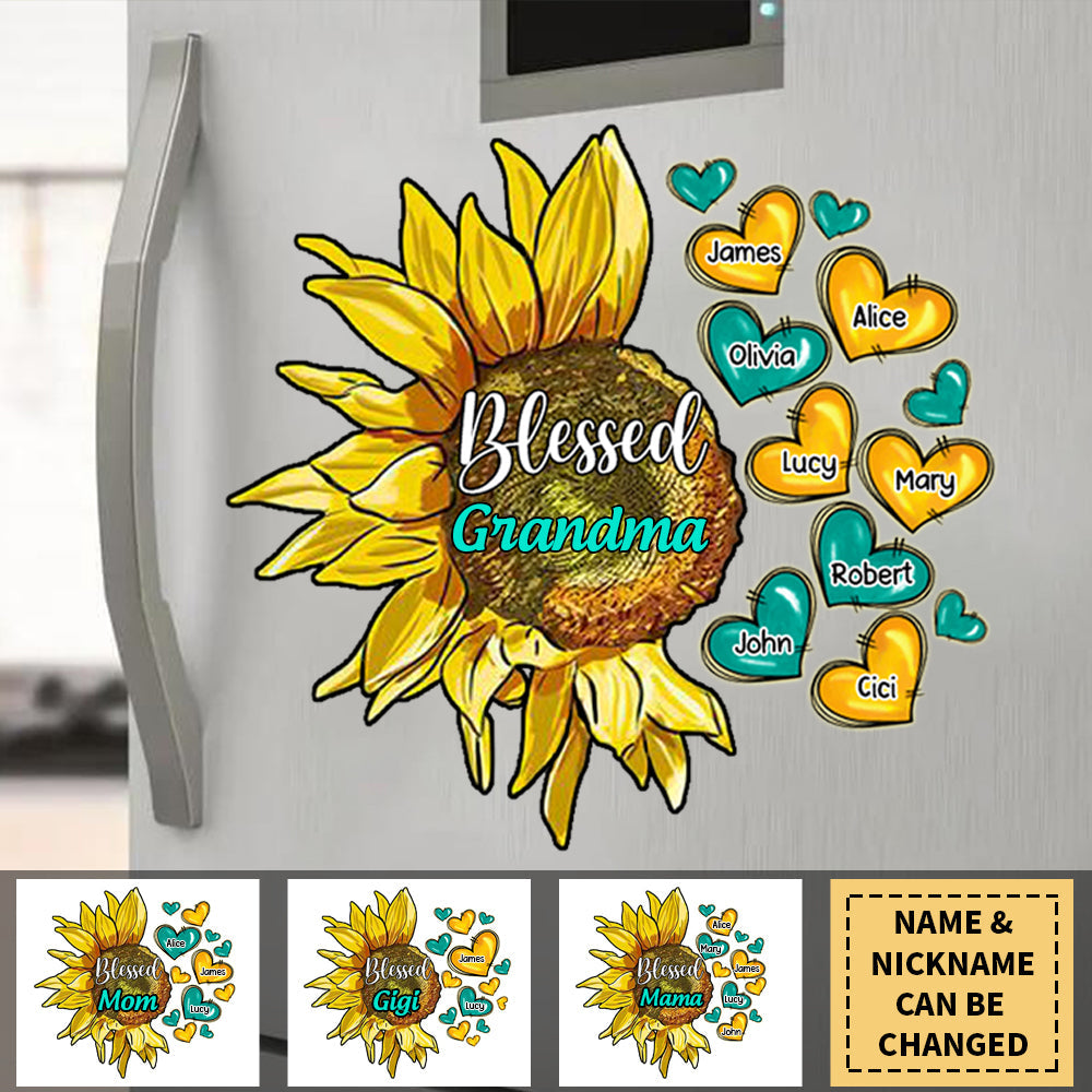 Sunflower Grandma Cute Sweetheart Grandkids -Personalized Sticker Gift