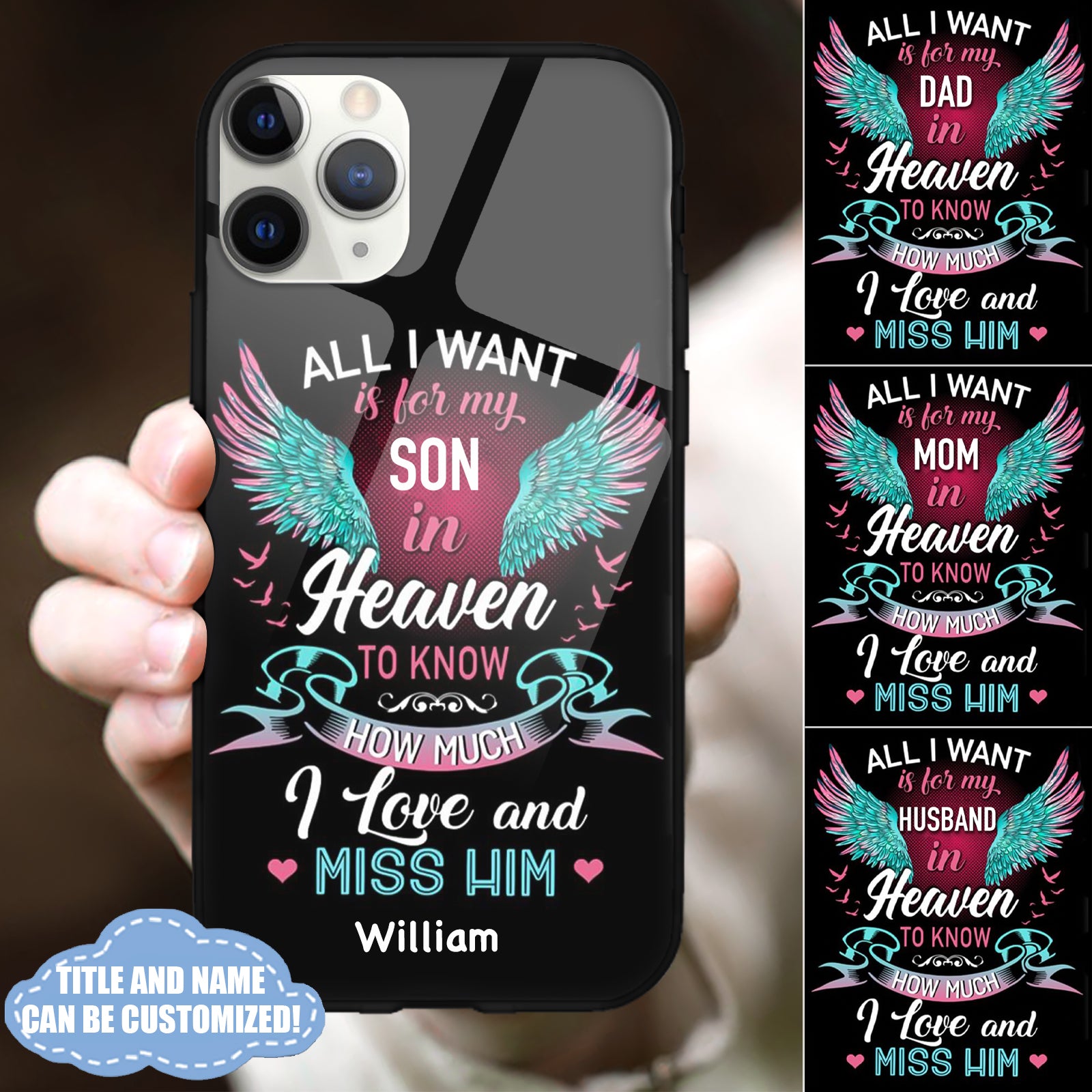 How Much I Love And Miss Personalized Glass Phone Case