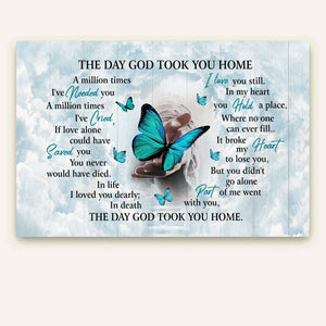 The Day God Took You Home Personalized Horizontal Poster
