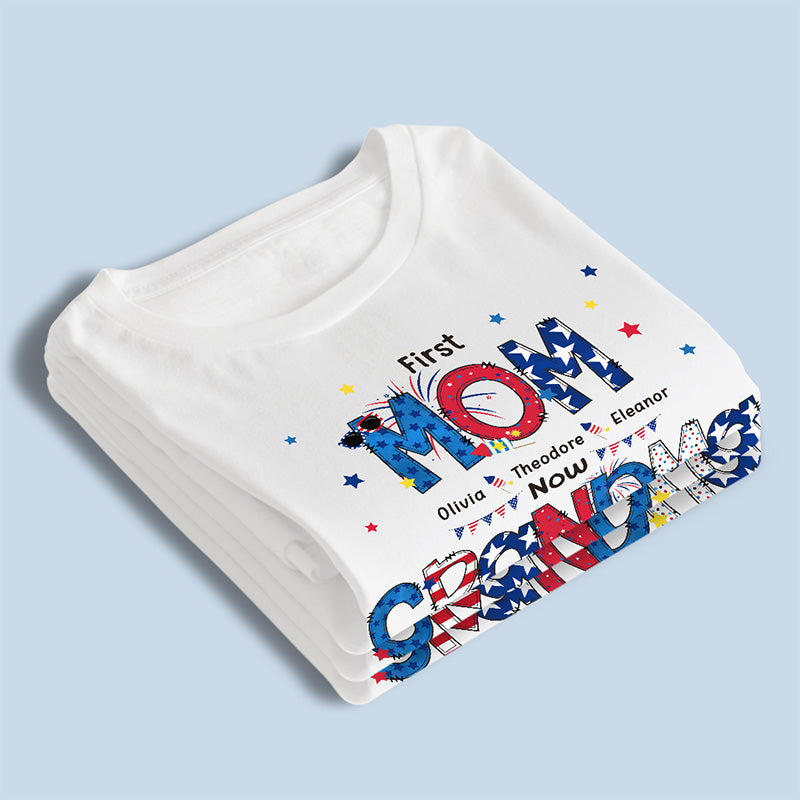 Happiness Is Being A Mom Grandma - Family Personalized T-shirt