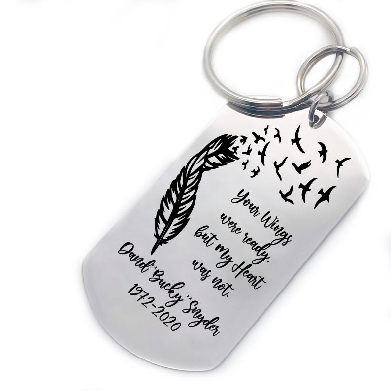 Personalized Engraved Silver Keychain