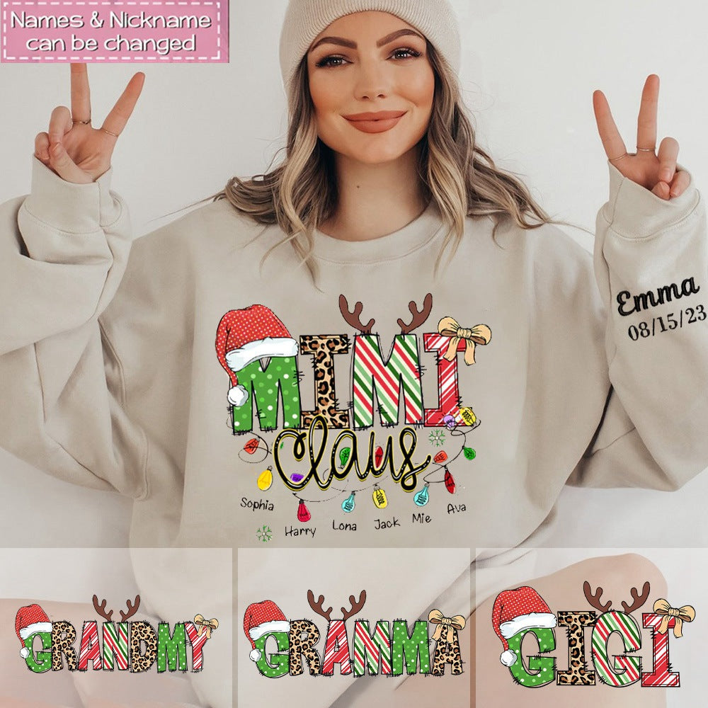 Personalized Christmas Sweatshirt For Grandma/Mom - Customize Kids