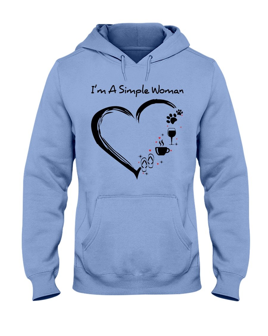 I'm a simple woman - dogs mom Hooded Sweatshirt