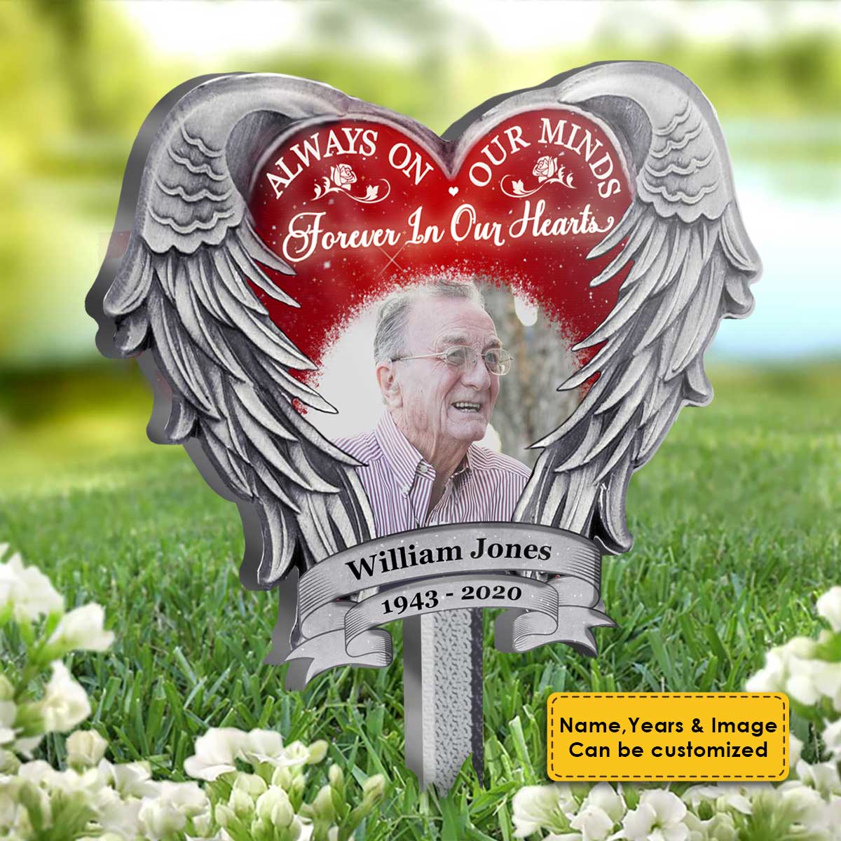 Forever In Our Hearts Personalized Acrylic Garden Stake