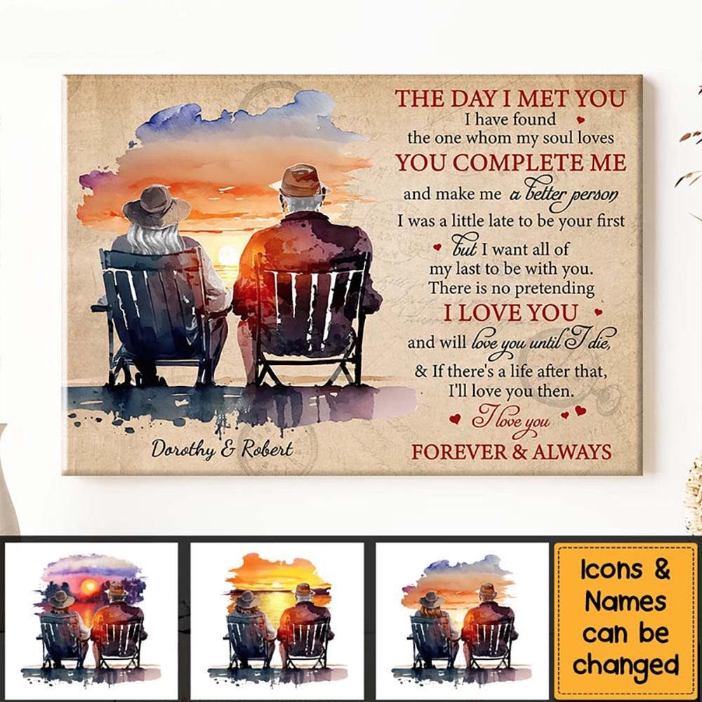 Gift For Couple The Day I Met You Canvas woohops