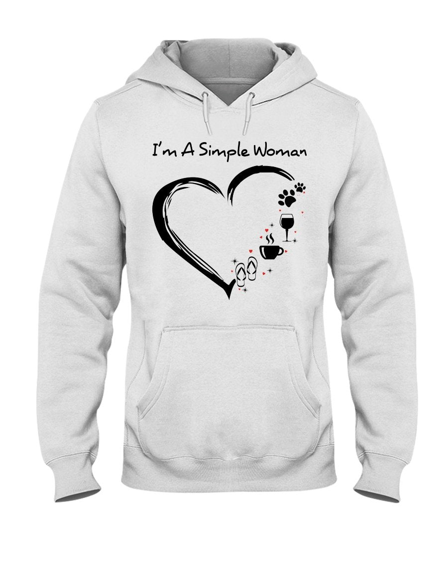 I'm a simple woman - dogs mom Hooded Sweatshirt