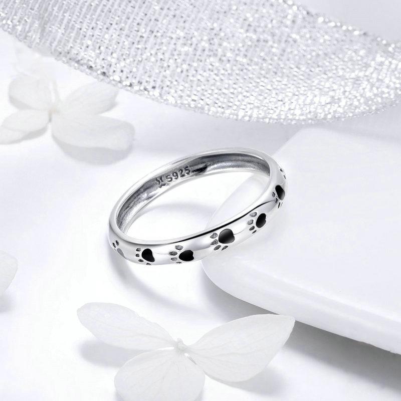 Sterling Silver Pet Paw Print Ring
