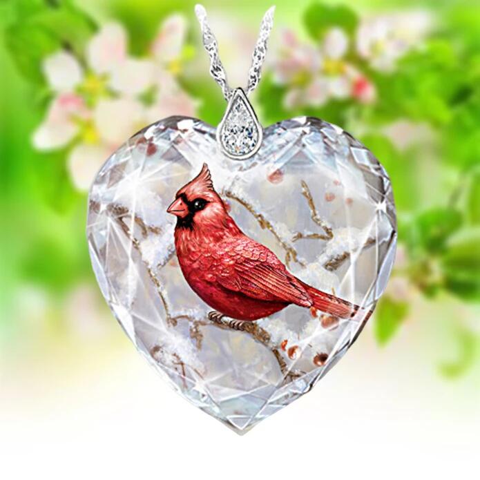 Anne Koplik Halia Crystal Red Cardinal Necklace Swarovski Crystal & Card  NKG128LRD | ILoveThatGift