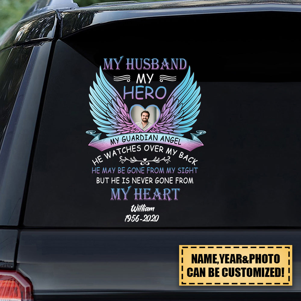My Husband My Hero My Guardian Angel Personalized Sticker