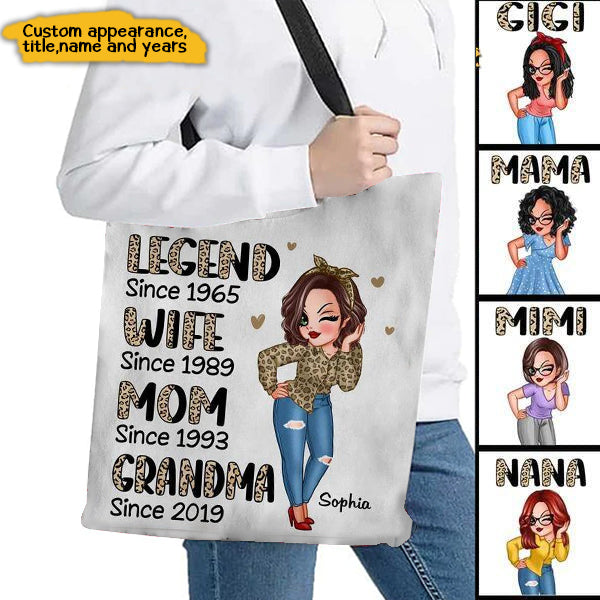 Half Leopard Sassy Legend Wife Mom Grandma Personalized Bag