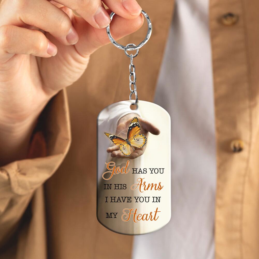 God Has You In His Arms-Personalized Keychain