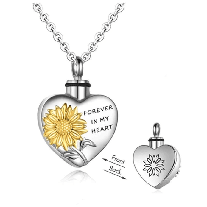 Sunflower Urn Necklaces for Ashes