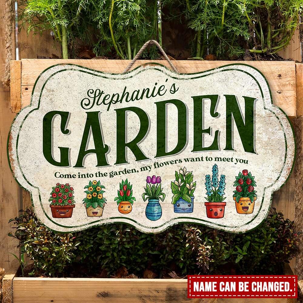 Come Into The Garden, Personalized Metal Sign, Gift For Gardening Lovers