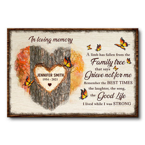 A Limb Has Fallen - Family Memorial Gift - Personalized Poster
