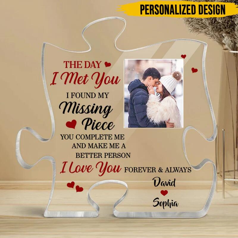 Couple Found My Missing Piece-Gift For Him For Her Acrylic Plaque
