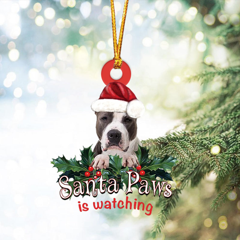 American Pitbull Terrier Christmas Car Ornament