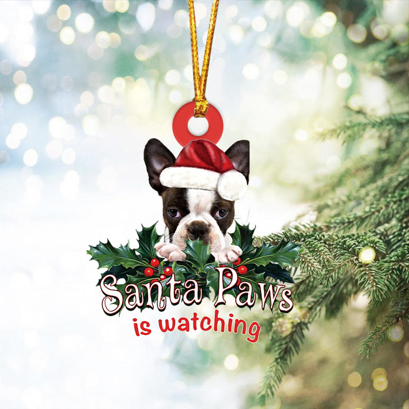 Boston Terrier 2 Christmas Car Ornament