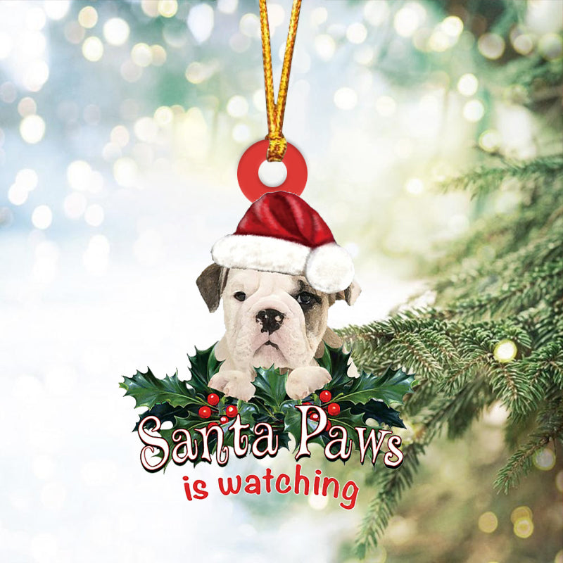 Bulldog 1 Christmas Car Ornament