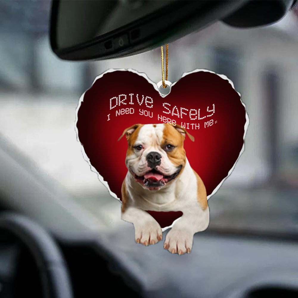 Bulldog Drive Safely Car Ornament