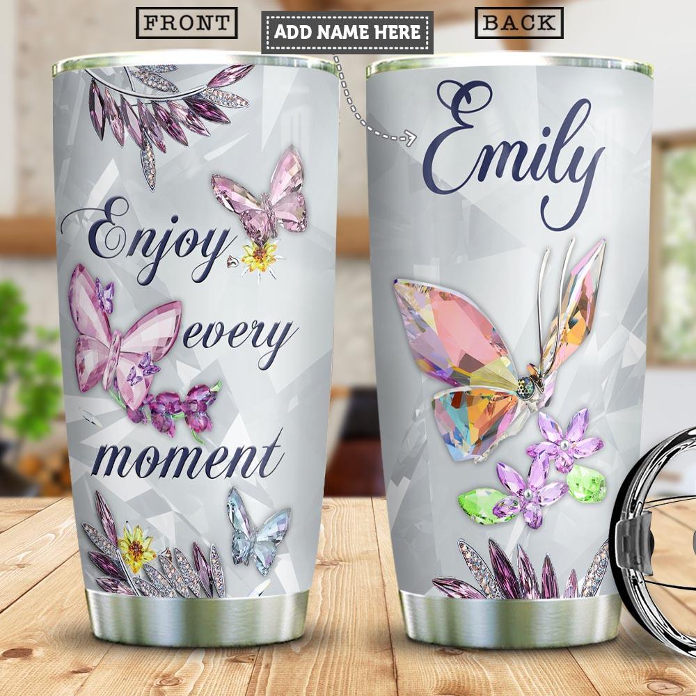 Butterfly Enjoy Moment Personalized Tumbler