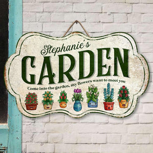 Come Into The Garden, Personalized Metal Sign, Gift For Gardening Lovers