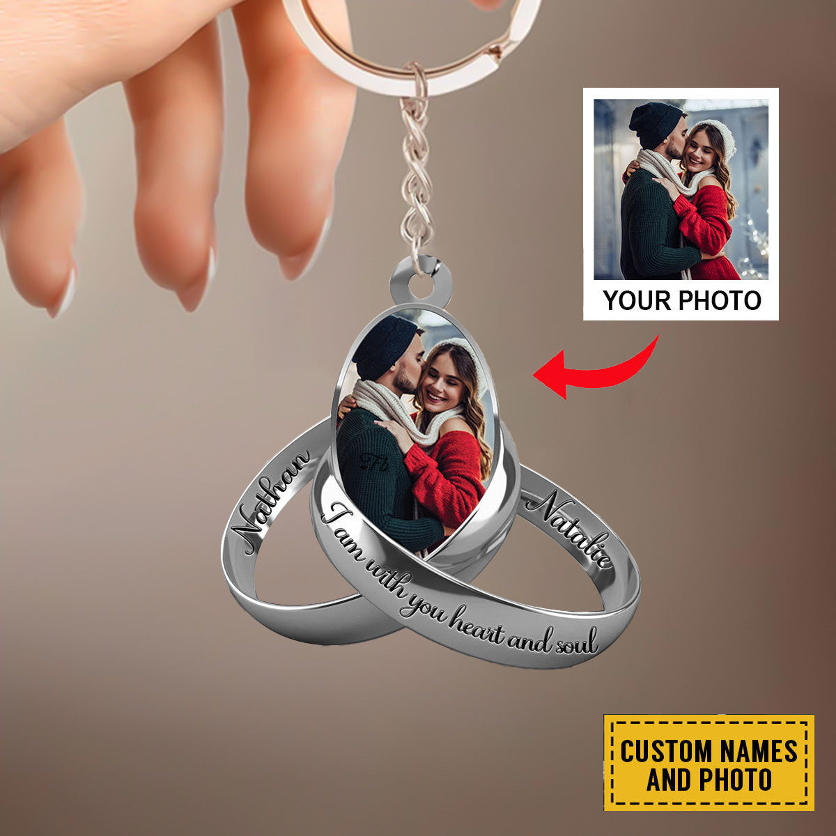 I Am With You Heart And Soul Personalized Keychain