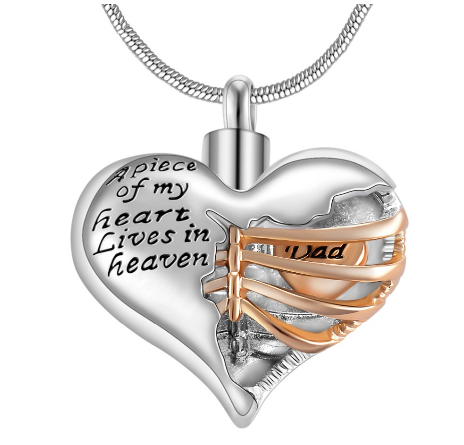 A Piece Of My Heart Lives In Heaven Memorial Necklace