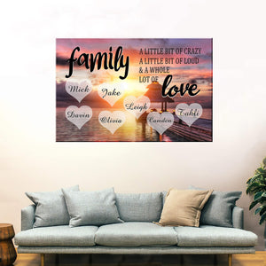 Personalized Family Color Coast Sunset Multi-Names Premium Poster
