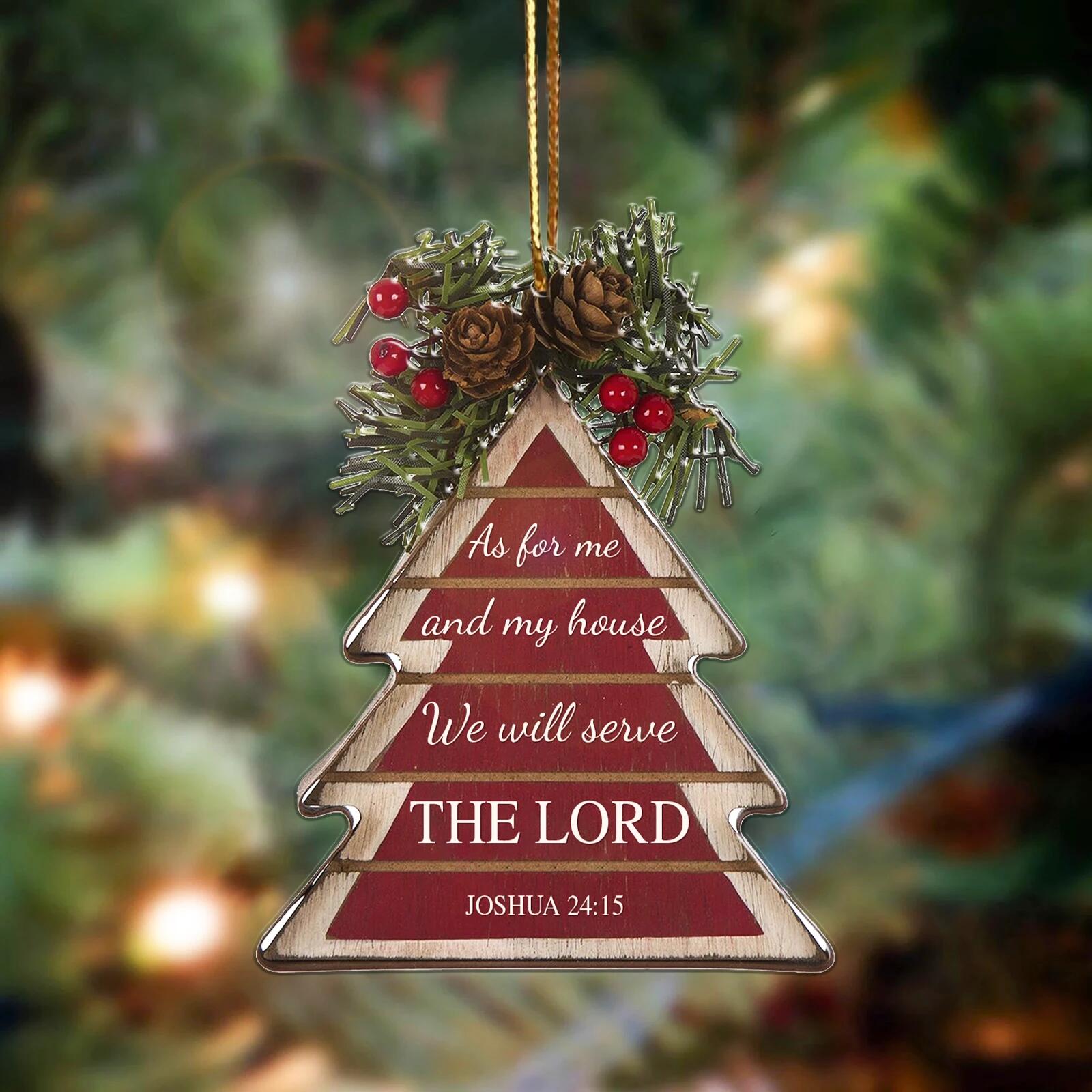 Red Tree Serve The Lord Ornament