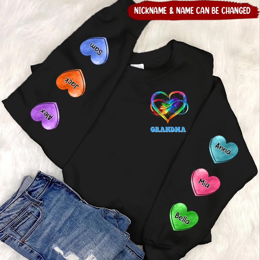 Customized Grandma Mom Heart Infinite Love For Kids Grandkids Sweatshirt