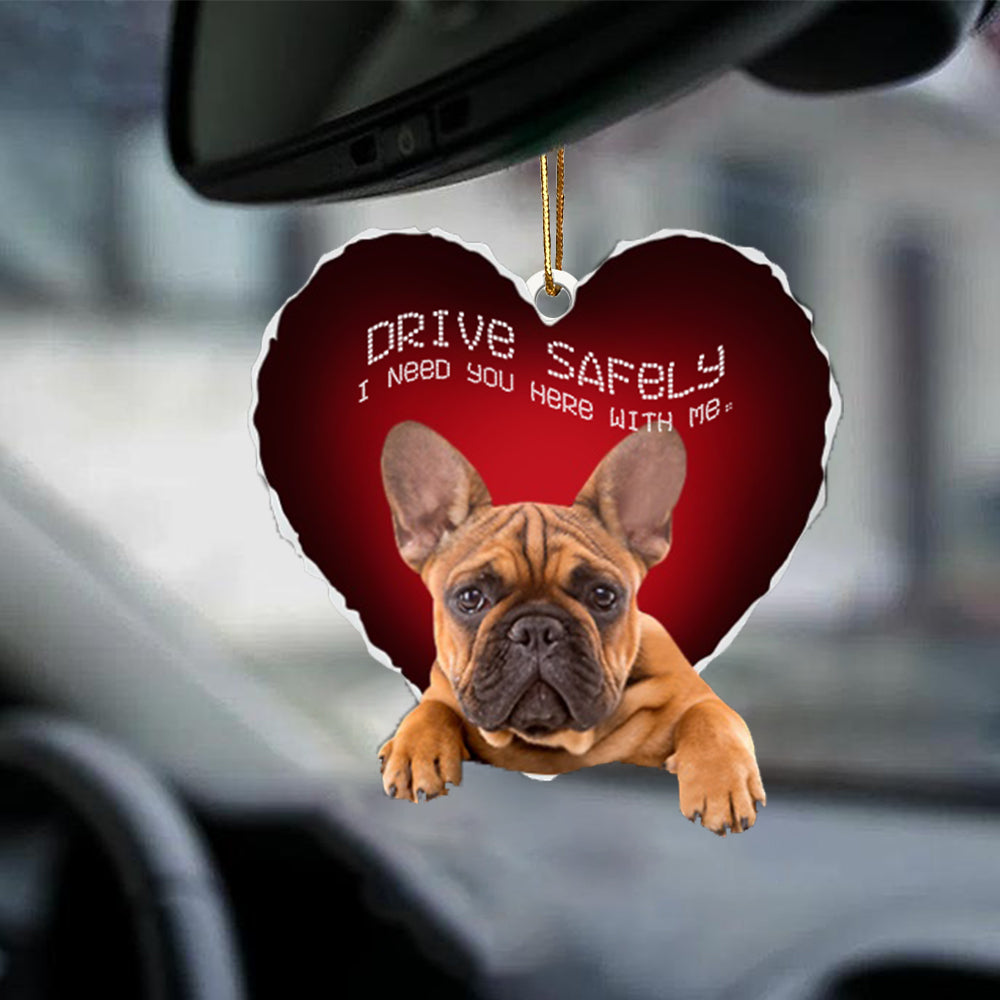 French Bulldog Drive Safely Car Ornament