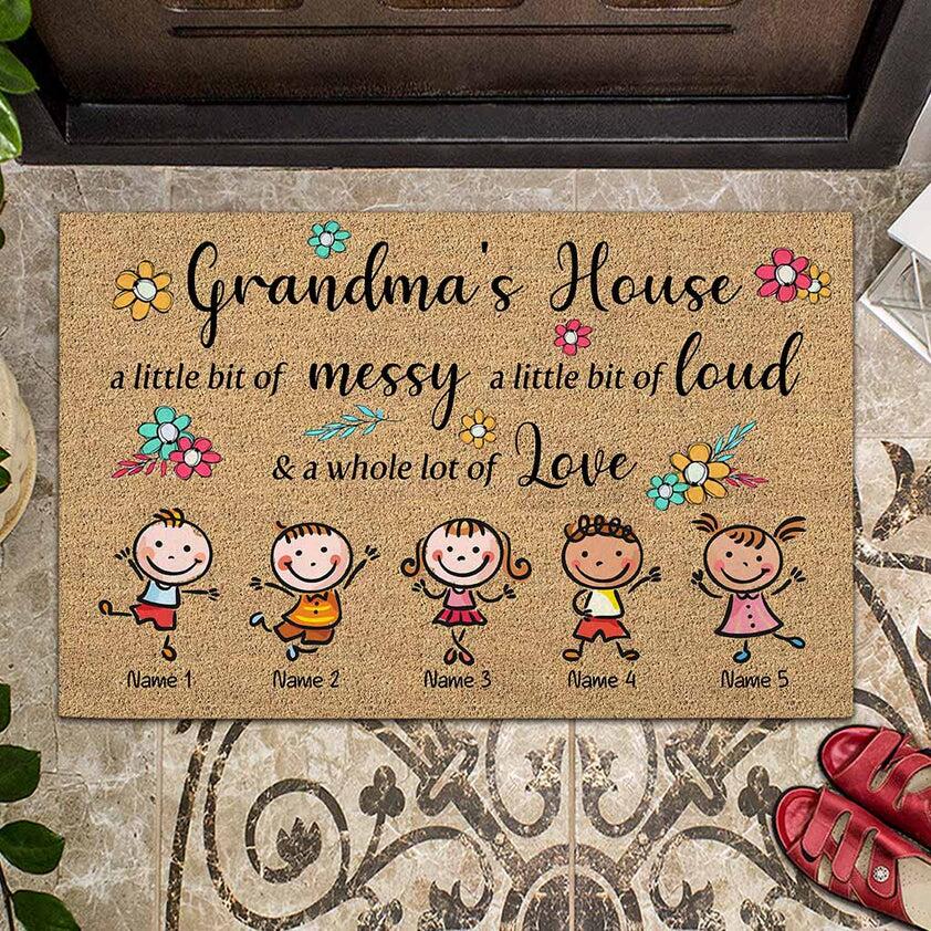 Grandma's House Personalized Mother's Day Grandma Doormat Woohops