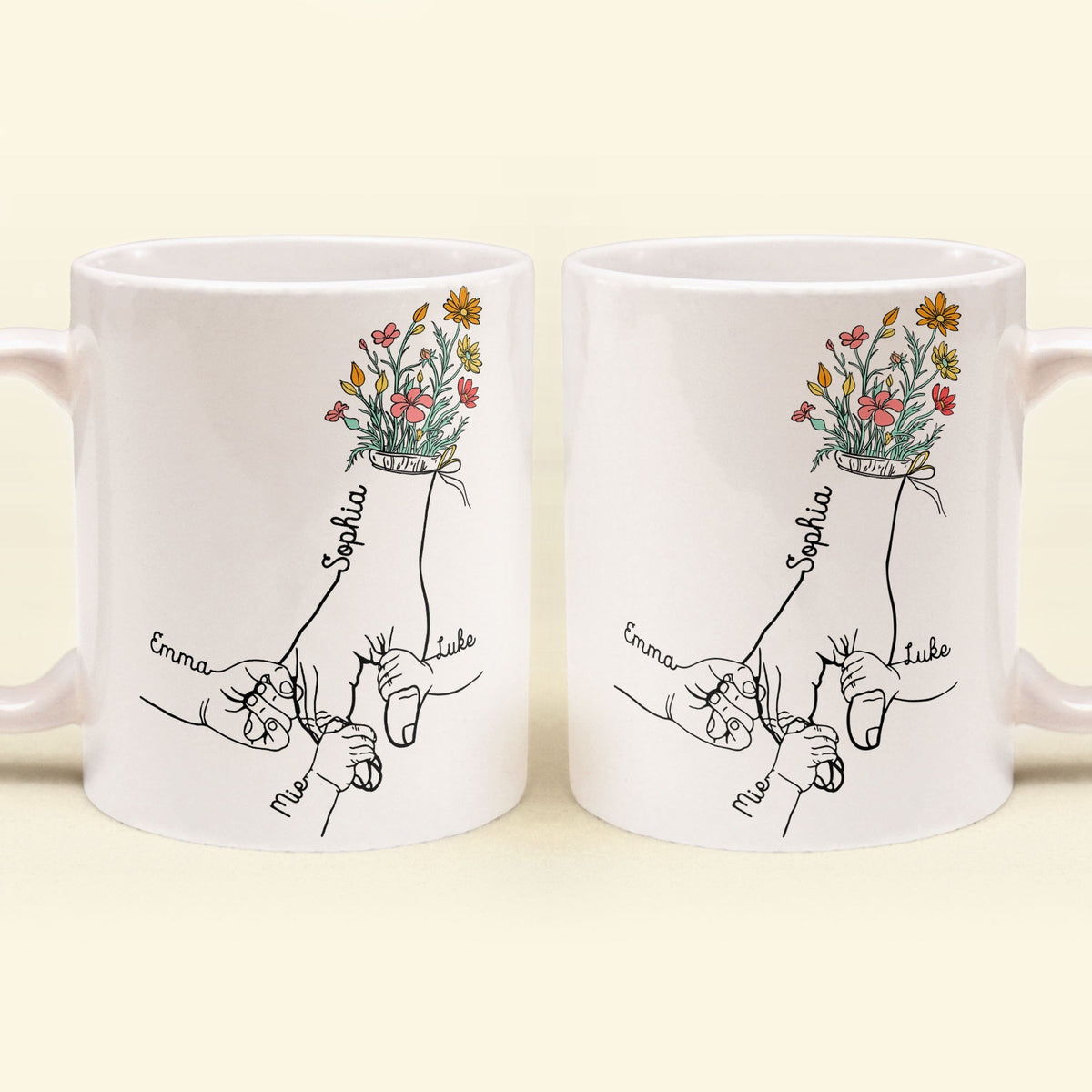 Holding Mom's Hand - Personalized Mug