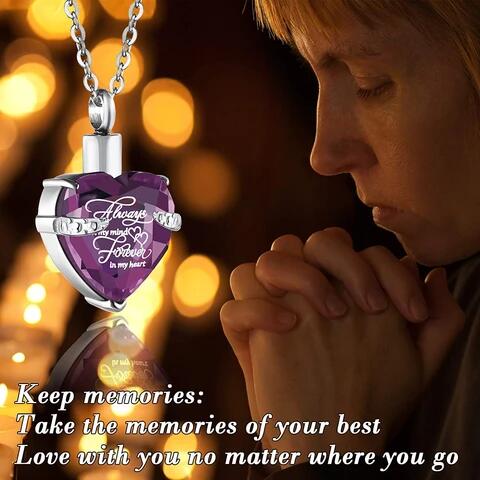 Heart-shaped Cremation Ashes Storage Necklace