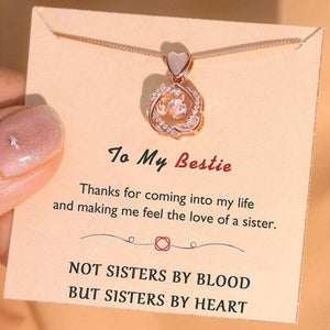 S925 Not Sisters By Blood But Sisters By Heart Love Knot Necklace