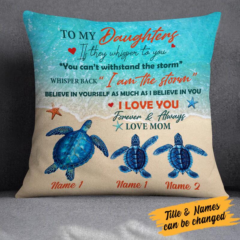 Personalized Turtle Pillow For Granddaughter/Daughter