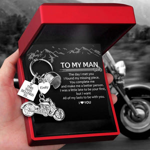 Personalized Classic Bike Keychain - Biker - To My Man - I Love You