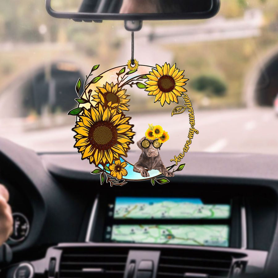 Labrador-Chocolate You Are My Sunshine Car Ornament