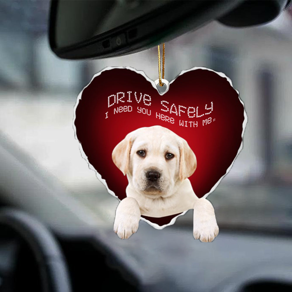 Labrador-Retriever1 Drive Safely Car Ornament