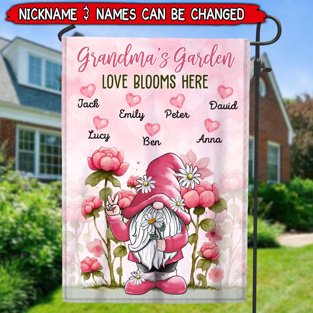 Lovely Grandma Mom's Garden,Love Blooms Here Personalized Garden Flag