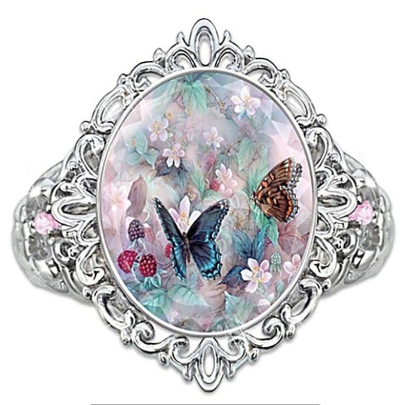 Colorful Zircon Romantic Butterfly Ring