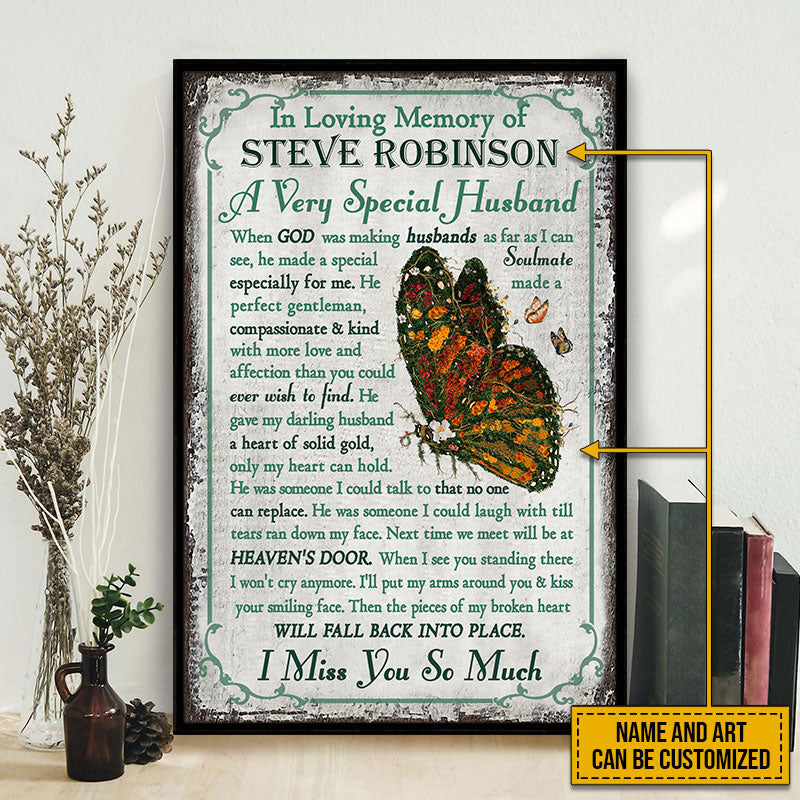 In Loving Memory Of Husband Horizontal Poster