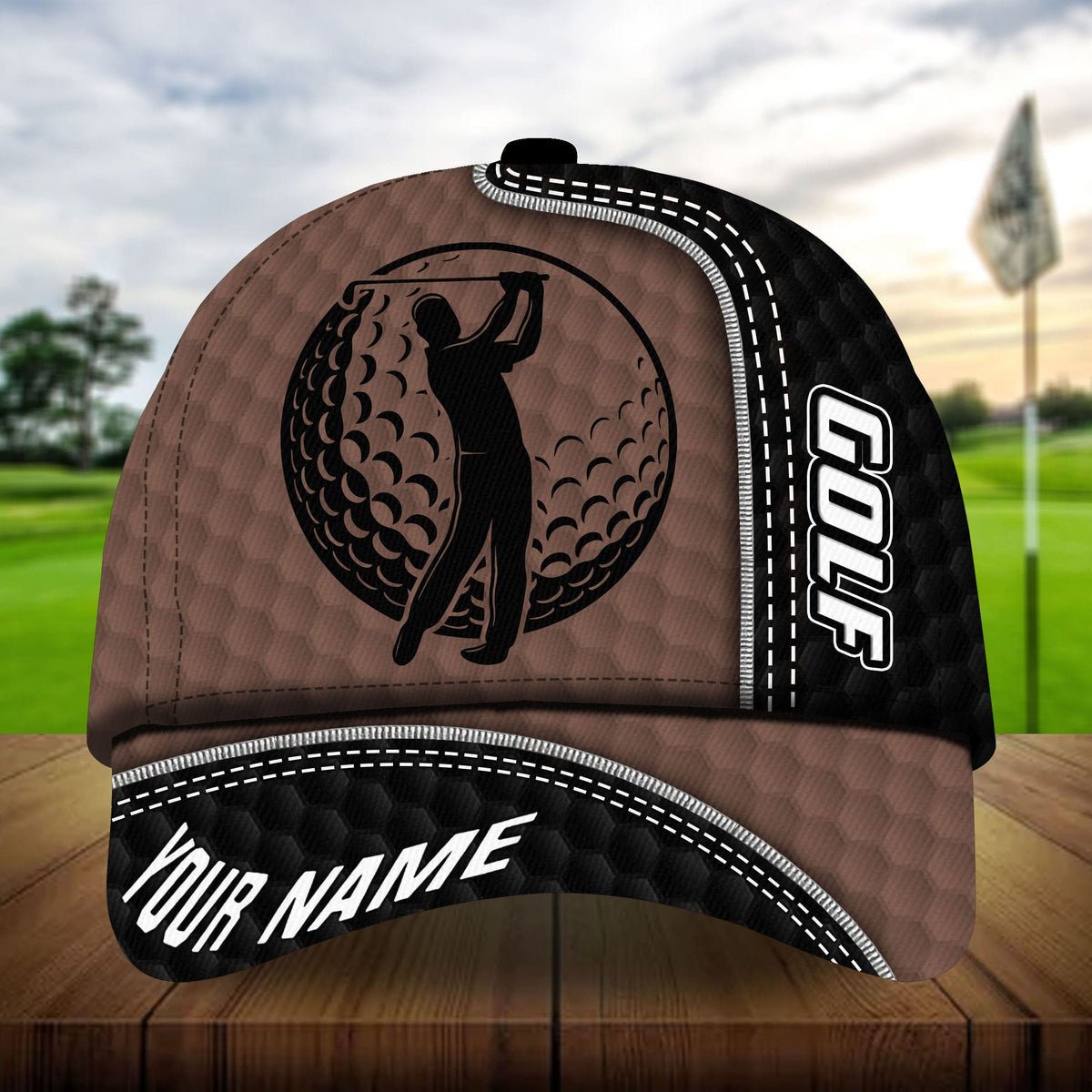 Premium Cool Golfer And Ball, Golf Personalized Hats Multicolored