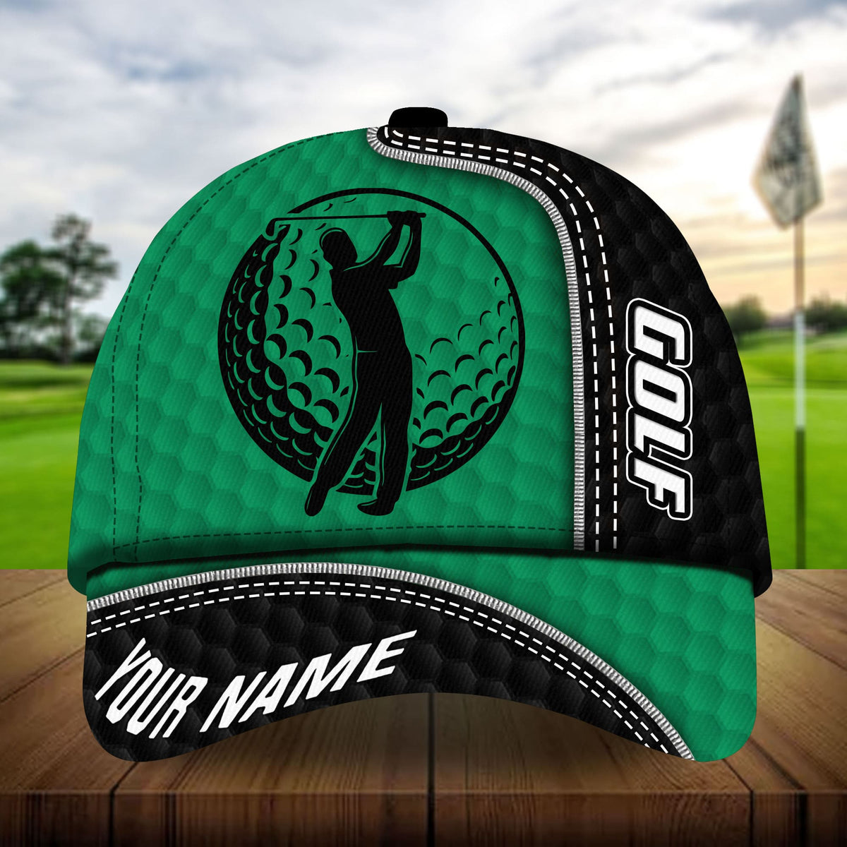 Premium Cool Golfer And Ball, Golf Personalized Hats Multicolored